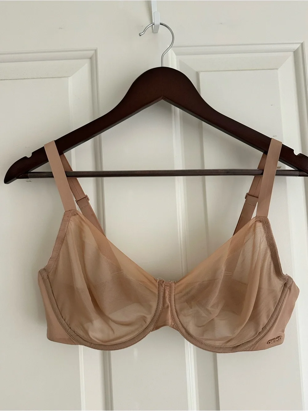 SKIMS Sheer Mesh Underwire Bra in Beige - Picture 2 of 3